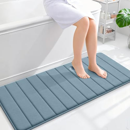 OLANLY Memory Foam Long Bathroom Rugs Runner 47x20, Super Soft Absorbent