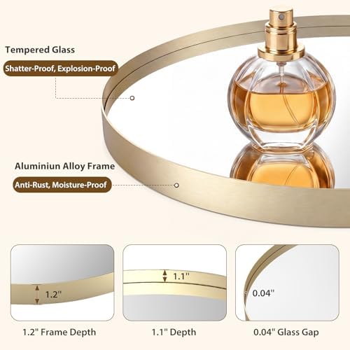 Sweetcrispy Round Bathroom Mirror for Over Sink, 28 Inch Wall Vanity Mirror