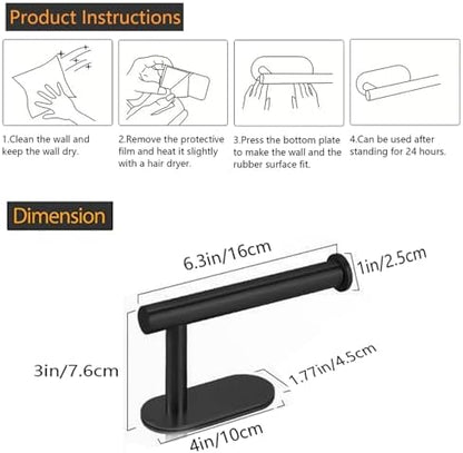 JOPOFI Toilet Paper Holder - Adhesive Toilet Paper Holder - Matte Black