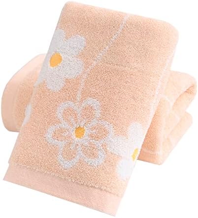 YiLUOMO Coral Pink Hand Towel Set of 2 Super Soft 100% Cotton Flower Pattern Quick Dry Highly Absorbent Bathroom Hand Towels 13 x 29 Inch