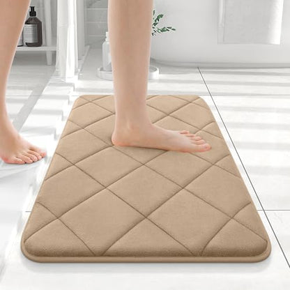 OLANLY Memory Foam Bath Mat 24x16, Ultra Soft and Absorbent Bathroom Rugs