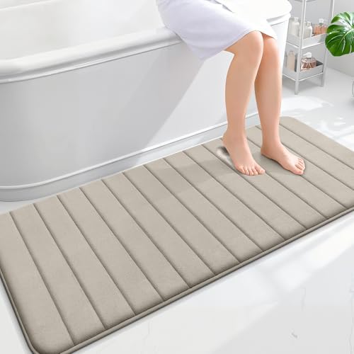 OLANLY Memory Foam Long Bathroom Rugs Runner 59x24, Super Soft Absorbent