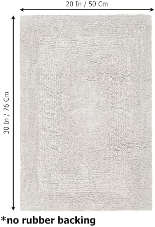COTTON CRAFT Bath Rugs - 2 Pack Large 20x30 Soft Plush Bath Mats - Platinum