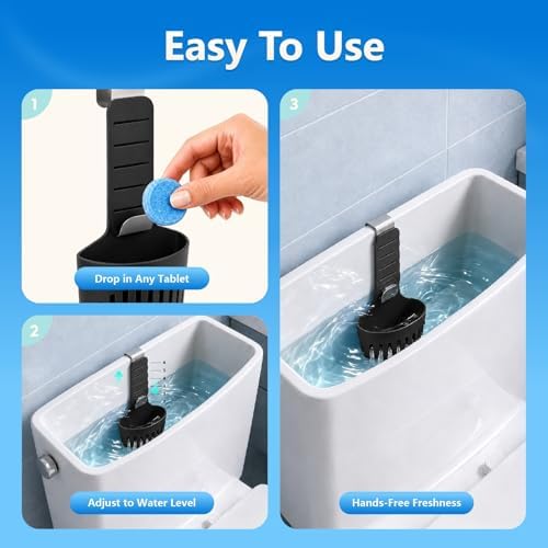 Toilet Tank Tablet Holder, Silicone Basket for Standard Toilet Tanks