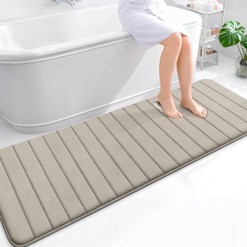 OLANLY Memory Foam Long Bathroom Rugs Runner 70x24, Super Soft Absorbent