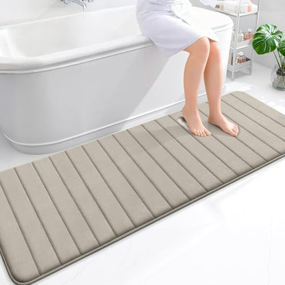 OLANLY Memory Foam Long Bathroom Rugs Runner 70x24, Super Soft Absorbent