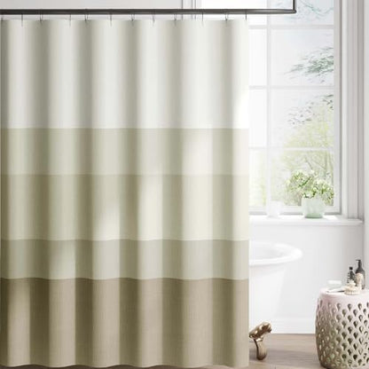 jinchan Extra Long Taupe Shower Curtain for Bathroom 70x84 inch 12 Hooks