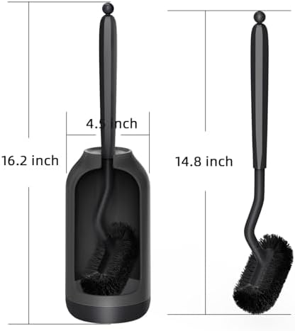 HAMITOR Toilet Bowl Brush Holder Set: Bathroom Deep Cleaning Scrubber