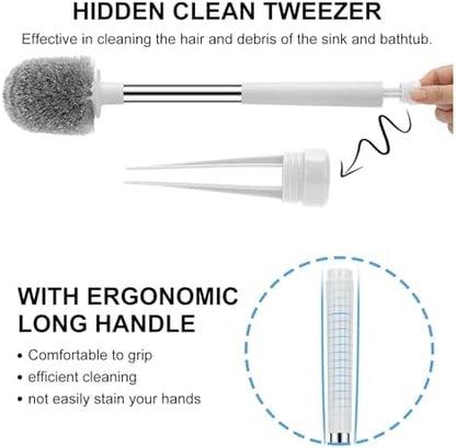 SetSail Toilet Brush 3 Pack Toilet Bowl Brush and Holder Toilet Cleaner Brush with Nylon Bristles Ventilated Toilet Brushes for Bathroom with Holder for Toilet Scrubber Cleaning, Pure White