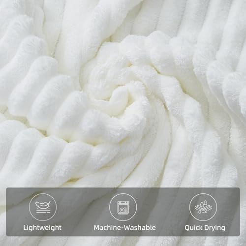 6 Piece Bath Towel Set, 30"x60" Microfiber Towels,White
