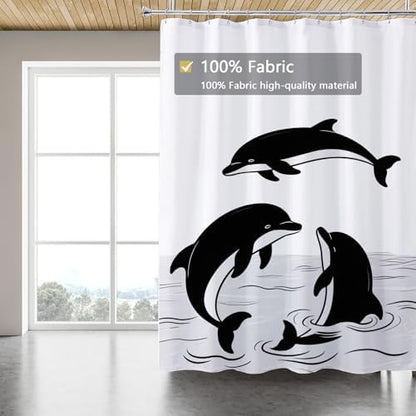 LLSCL Fabric Shower Curtain Liner with Magnets, Waterproof Hotel Quality, 72 x 72 Machine Washable