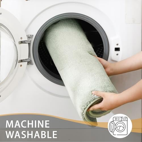 MINIDEAR Bathroom Rugs 47x24 Sage Green - Thick Memory Foam Bath Mat, Ultra Soft & Plush Fluffy, Non-Slip, Quick Dry, Absorbent Washable Floor Microfiber Mat for Tub, Home Decor Accessories