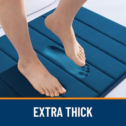 OLANLY Memory Foam Long Bathroom Rugs Runner 47x17, Super Soft Absorbent
