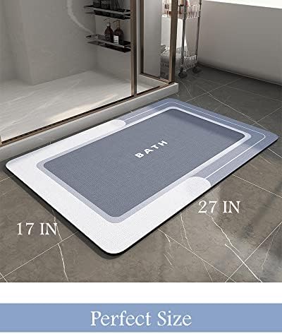 MontVoo-Bath Mat-Bath Rug Non Slip Super Absorbent Stain Resistant Quick Dry Thin Bathroom Rug-Bath Mats for Bathroom Floor Bathtub Vanity-Bathmat Bath Rug Easy Care 17"x27" Blue