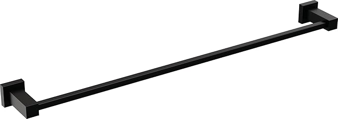 Delta Faucet Velum 24-Inch Single Towel Bar, Black Bathroom Towel Holder, Wall Mounted Towel Rack, Towel Hanger, Matte Black IAO20824-BL