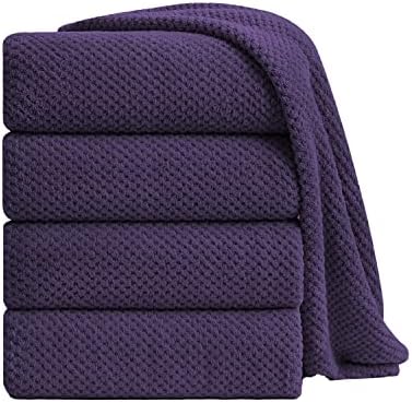 Smuge Extra Large Bath Towel Sheet Set 35x70 Inches - Oversized Bath Towels Set,Large Microfiber - Quick Dry,Lightweight,Super Soft,Highly Absorbent Towel Set for Bathroom,Pack of 4(Russian Violet)
