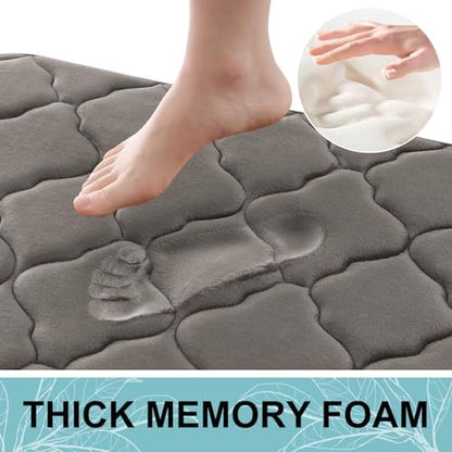 OLANLY Memory Foam Bath Mat Rug 44x24, Ultra Soft Bathroom Rugs, Taupe