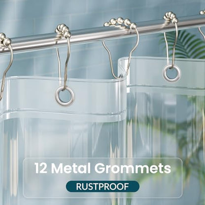 Titanker Clear Shower Curtain Liner, Plastic Shower Liner PEVA 72 x 72 Lightweight Waterproof Shower Curtains for Bathroom with Magnets and Rustproof Grommets (Pack of 3)