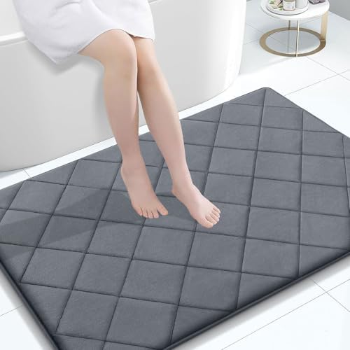 OLANLY Memory Foam Bath Mat 40x32, Ultra Soft and Absorbent Bathroom Rugs