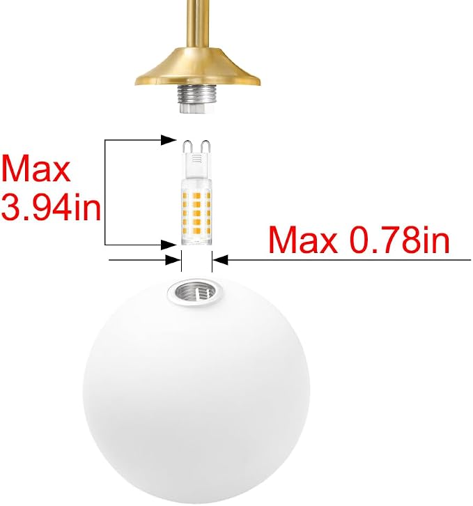 Modern Gold 2-Lights Bathroom Light Fixtures, Brass Vanity Light with Milky White Globe Glass Shade, Elegant Vanity Light Fixtures over Mirror, Wall Sconce Light for Bathroom, Mirror, Dressing Table