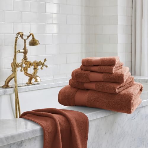 Madison Park 100% Turkish Cotton 600 GSM Bath Towel Set, 6 Piece,Terracotta