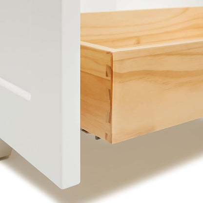 ARIEL 73" White Double Vanity, 1.5" Edge Italian Carrara Marble Countertop & Splash, Rectangular Sink, 4 Soft Closing Doors, 6 Full Extension Dovetail Drawers, Toe Kick, Satin Brass