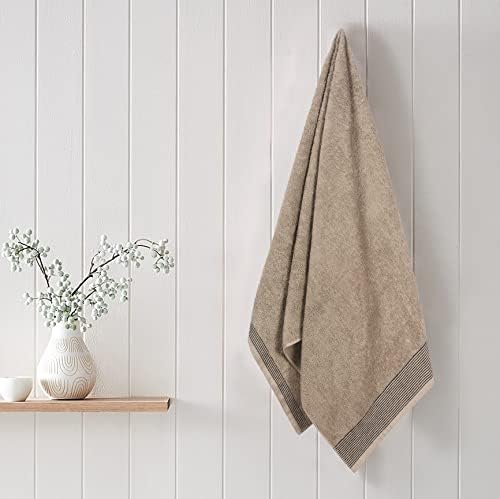 BELIZZI HOME 2 Pack Oversized Cotton Bath Towels, Tan, 28x55 inches