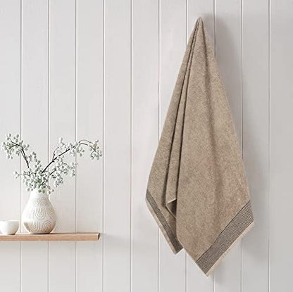 BELIZZI HOME 2 Pack Oversized Cotton Bath Towels, Tan, 28x55 inches