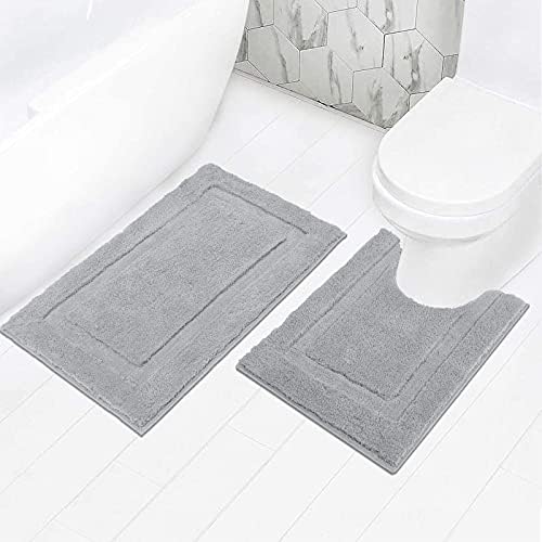 SHACOS Soft Microfiber Bathroom Rugs Set 2 Pieces with Toilet Rug