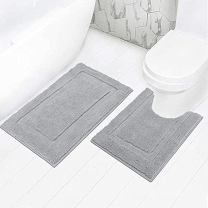 SHACOS Soft Microfiber Bathroom Rugs Set 2 Pieces with Toilet Rug