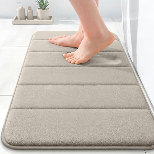 OLANLY Memory Foam Bath Mat 24x16, Super Soft and Absorbent Bathroom Rugs