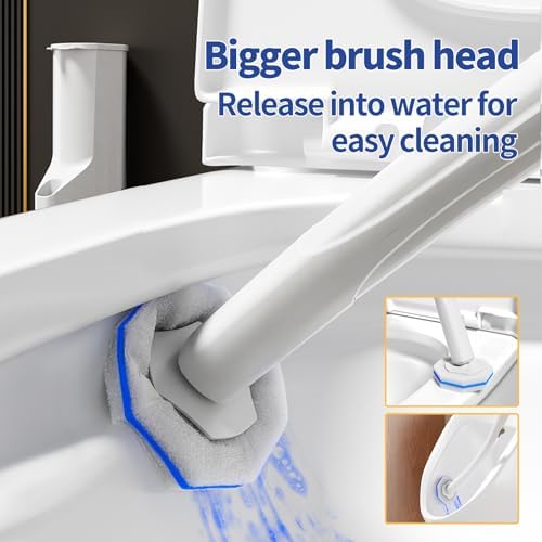 Hohoky 80Pcs Toilet Brush Refills for Disposable Toilet Bowl Brush Scrubber Cleaner Refill Pads,Toilet Brush Replacement Compatible Heads with Most Toilet Brushes Scrubber
