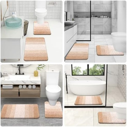 OLANLY Microfiber Bathroom Rugs Sets 3 Piece, 47"x20"+24"x16"+24"x20"
