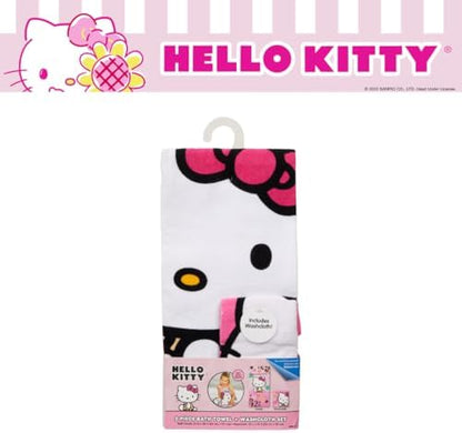 Franco Hello Kitty Kids Bath/Pool/Beach Soft Absorbent Cotton Terry Towel with Washcloth 2 Piece Set, 50 in x 25 in, (Officially Licensed Product) (Pack of 2)