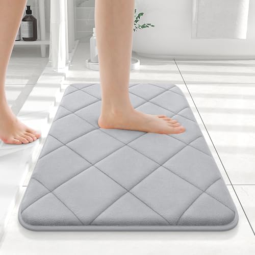 OLANLY Memory Foam Bath Mat 24x16, Ultra Soft and Absorbent Bathroom Rugs