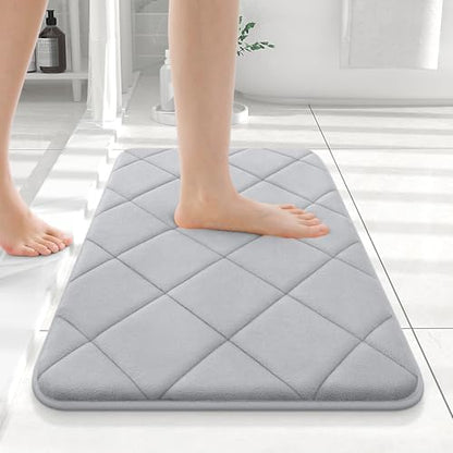 OLANLY Memory Foam Bath Mat 24x16, Ultra Soft and Absorbent Bathroom Rugs