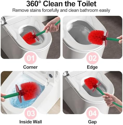 Cherry Toilet Brush, Cute Toilet Bowl Cleaners Brush and Holder Set, Unique Fruit Bathroom Decor Supplies and Fun Bathroom Accessories.