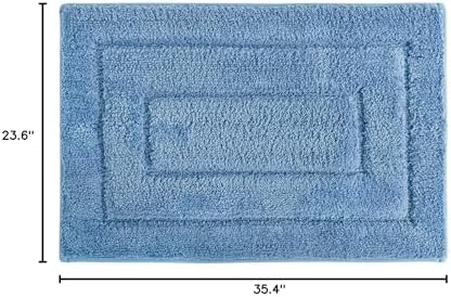 GRANNY SAYS Blue Bathroom Rug 24" x 36", Non-Slip Microfiber Bath Mat