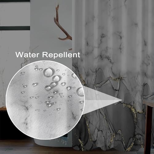 Gray Marble RV Stall Waterproof Shower Curtain 60x72 inches