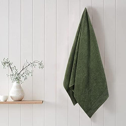 Belizzi Home Ultra Soft 2 Pack Oversized Bath Towel Set 28x55 inches, 100% Cotton Large Bath Towels, Ultra Absorbant Compact Quickdry & Lightweight Towel, Ideal for Gym Travel Camp Pool - Olive Green
