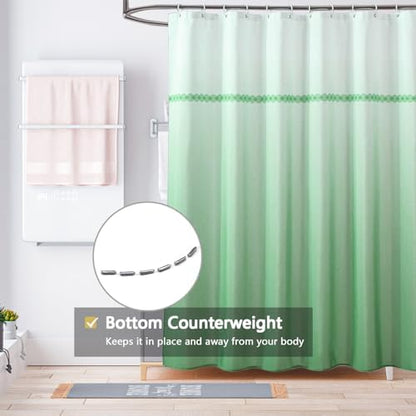 LLSCL Fabric Shower Curtain Liner with Magnets, Waterproof Hotel Quality, 72 x 72 Machine Washable