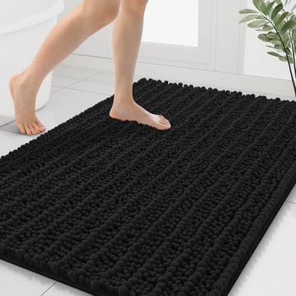 Smiry Bathroom Rugs 40X32, Extra Soft Rubber Backing Chenille Bath Mats