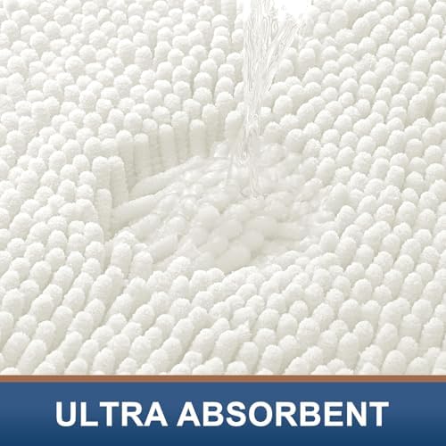 Smiry Bathroom Rugs 30X20, Luxury Chenille Extra Soft Absorbent Bath Mat