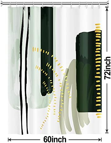 Mid Century Green Shower Curtain for Bathroom 60x72 Inch