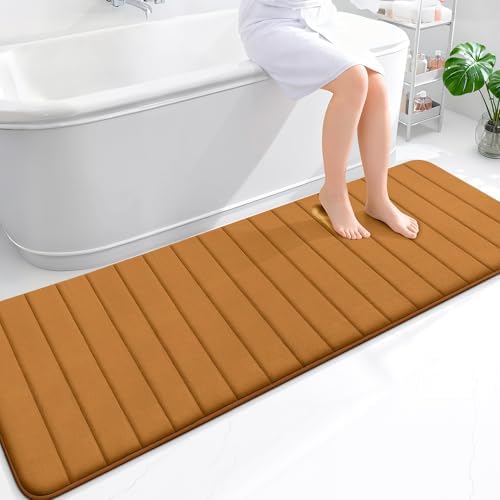 OLANLY Memory Foam Long Bathroom Rugs Runner 70x24, Super Soft Absorbent