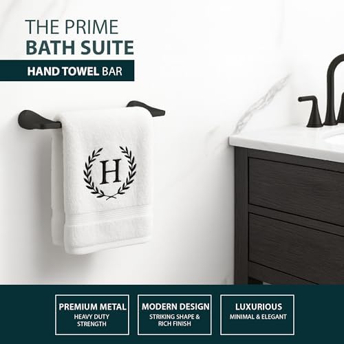 Mega Handles Bathroom Accessory Set Matte Black - 4-Piece, Towel Bar, Hooks