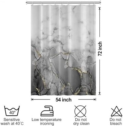 Gray Marble RV Stall Waterproof Shower Curtain 54x72 inches