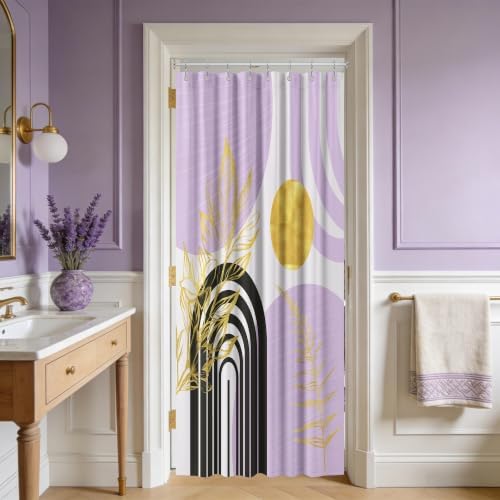 Light Purple Stall Shower Curtain, 48X72 in Narrow Small, Mid Century