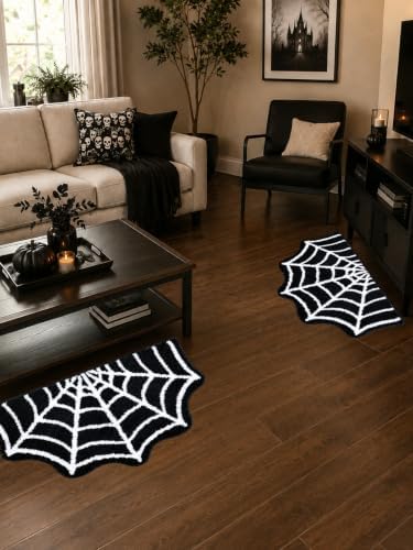 Meetory 2 Pcs 31×20" Spider Web Bath Mat, 31×20"