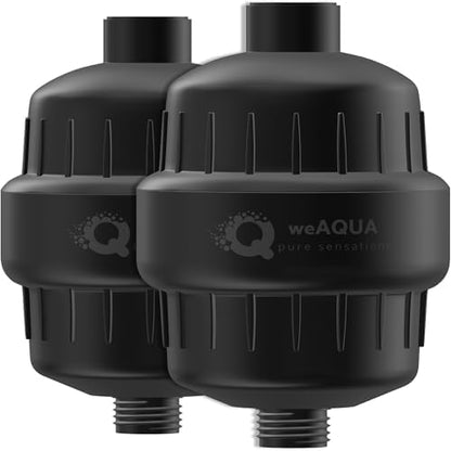 weAQUA Heavy Duty 2-PACK Shower Filter for Hard Water Chlorine Heavy Metals